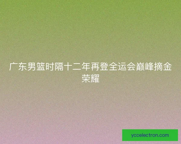 广东男篮时隔十二年再登全运会巅峰摘金荣耀