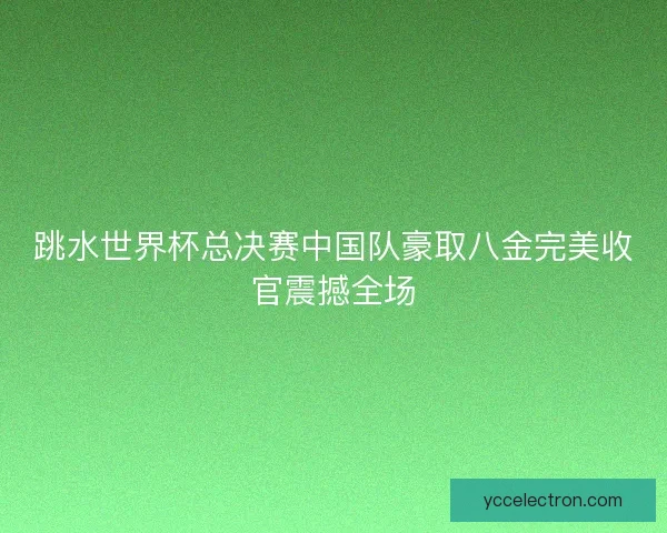 跳水世界杯总决赛中国队豪取八金完美收官震撼全场
